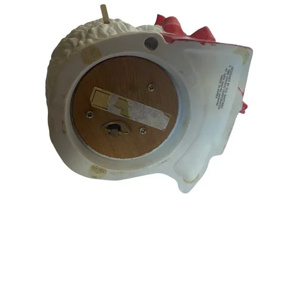 Vtg 1990 Enesco G.G. Santiago White Christmas Cat Music Box Song Happy Holidays - Picture 4 of 9